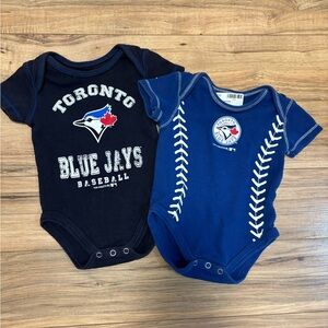 3-6mo Blue Jays onesies